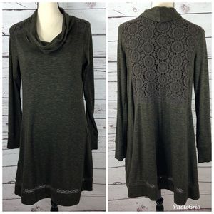 Forrest Green SATURDAY SUNDAY Anthro Lace Cowl Dress Large
